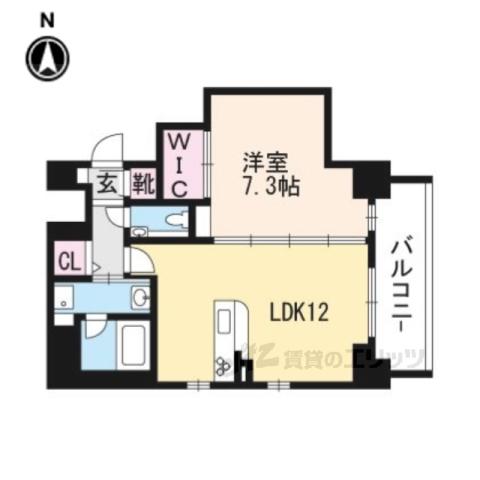 SKY MAISON 京都西院(1LDK/3階)の間取り写真