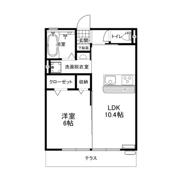 メゾン内丸II(1LDK/1階)の間取り写真