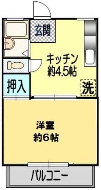 シティハイム鶴巻壱番館(1K/1階)の間取り写真