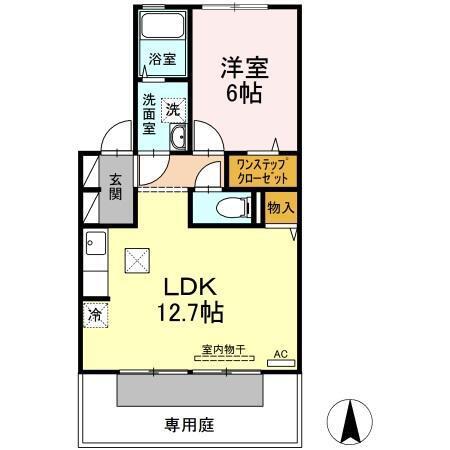 PRIMAナカヤ(1LDK/1階)の間取り写真