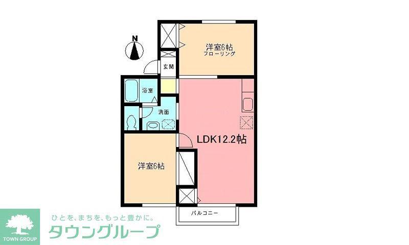 ビューバレーKII(2LDK/2階)の間取り写真