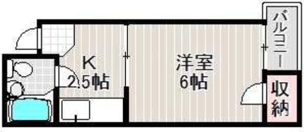 シャンクレール御陵前(1K/4階)の間取り写真