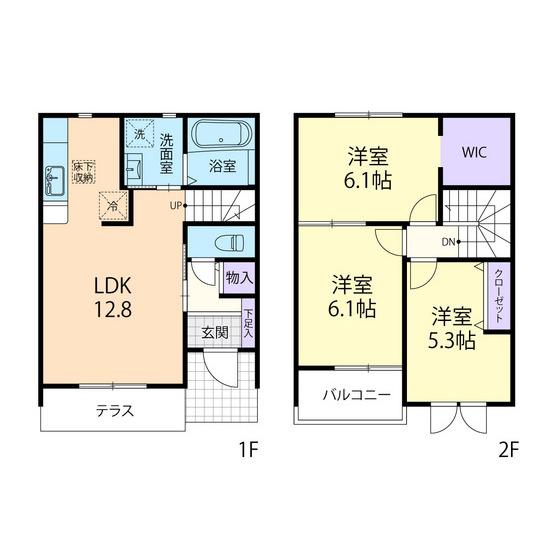 マロン B(3LDK/1階)の間取り写真