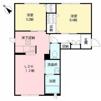 シャーメゾン新水前寺(2LDK/2階)の間取り写真