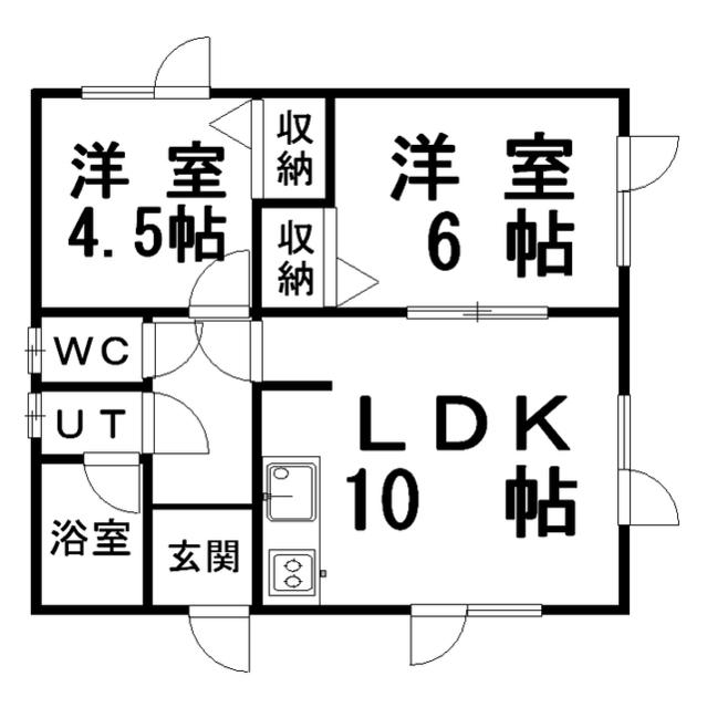 ハイツMOMO II(2LDK/1階)の間取り写真