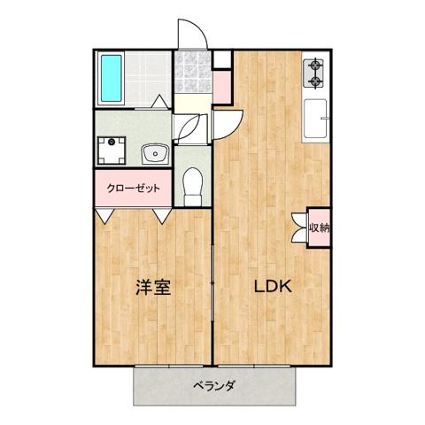 パンプキン(1LDK/2階)の間取り写真