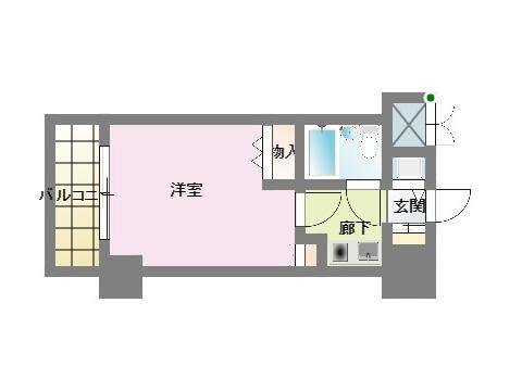 ライオンズマンション三宮東第2(1K/7階)の間取り写真