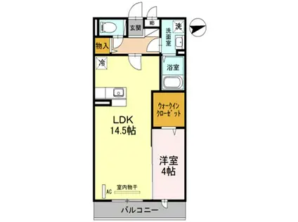 ALBA J・K(1LDK/1階)の間取り写真