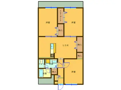グレイス ローズ 201号(3LDK/2階)の間取り写真