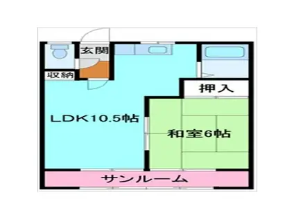 クリオコートオカダ(1LDK/2階)の間取り写真