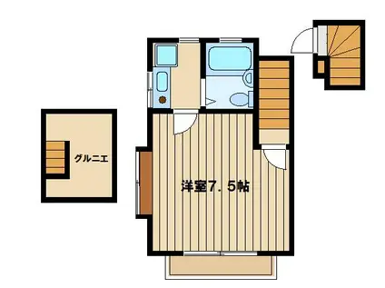 エスポワール高義(1K/2階)の間取り写真
