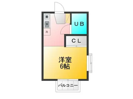 シャンテセゾン(ワンルーム/2階)の間取り写真