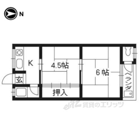 葵荘(2K/2階)の間取り写真