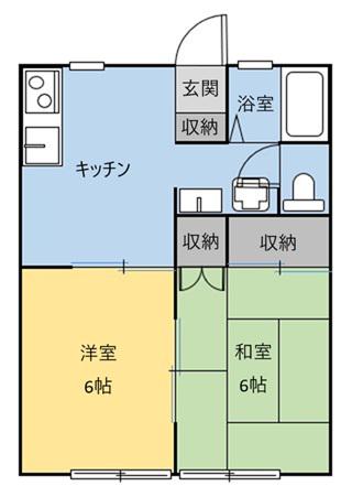 リバーハイツ藤岡(2DK/2階)の間取り写真