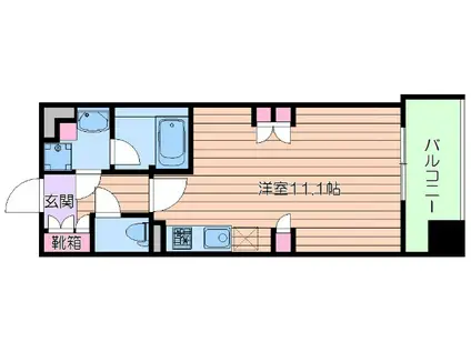 アパートメンツ江坂(1DK/8階)の間取り写真