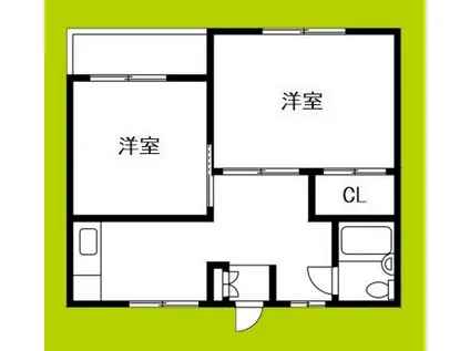 瀧川ハイム(2DK/4階)の間取り写真