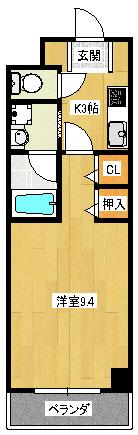 ロイヤルグランデ(1K/1階)の間取り写真