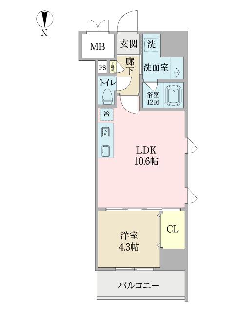 プロシード池下(1LDK/3階)の間取り写真