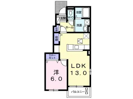 エレガンスH(1LDK/1階)の間取り写真