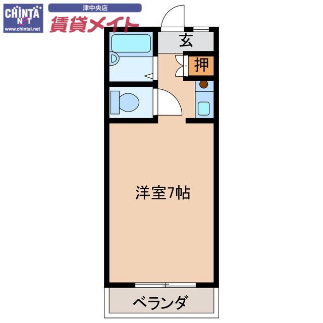 マロンハイツ(ワンルーム/3階)の間取り写真