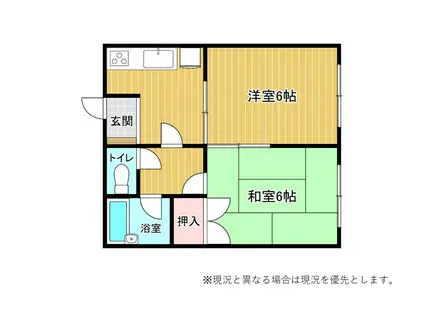 白川ハウジング(2DK/3階)の間取り写真