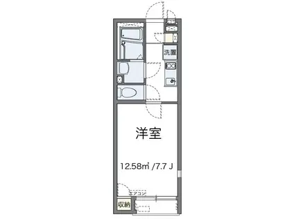 シャトル杉田V(1K/2階)の間取り写真