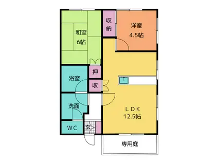 不二ハイツ(2LDK/1階)の間取り写真