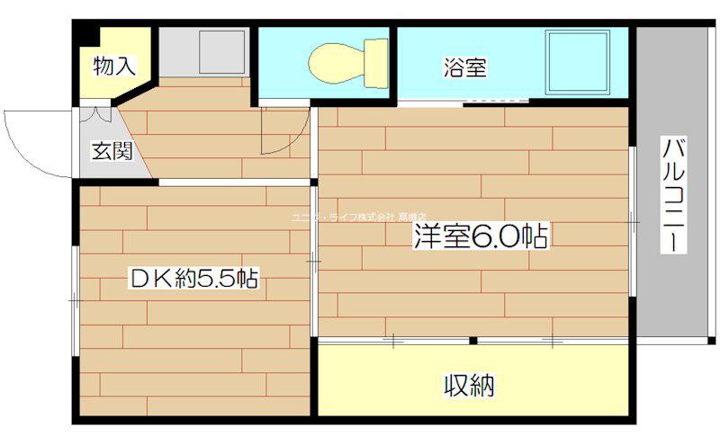 ビレッジハウス服部5号棟(1DK/3階)の間取り写真