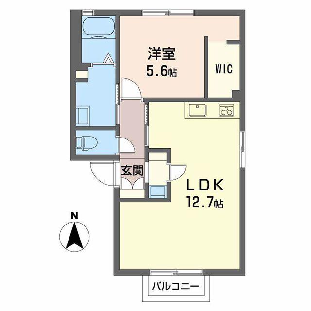 シャンティー(1LDK/1階)の間取り写真
