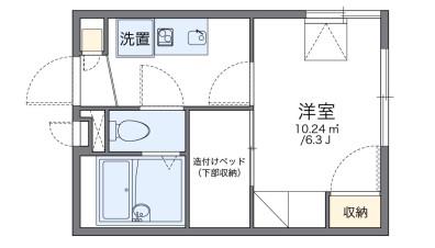 レオパレス高羽(1K/1階)の間取り写真