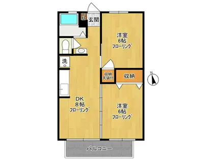 サイレントパ-ク13(2LDK/1階)の間取り写真
