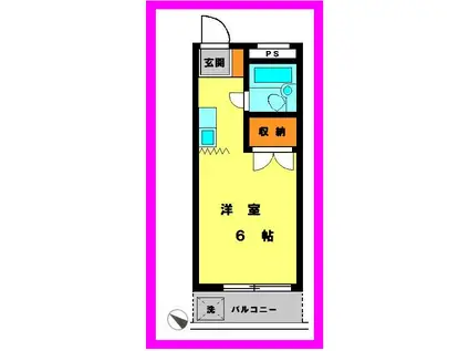 ストークハイツ(1K/2階)の間取り写真