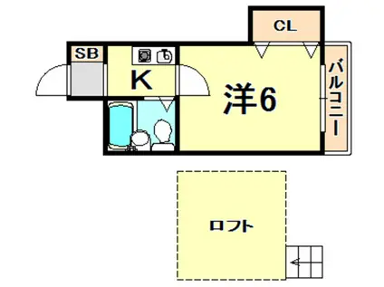 レオパレス上筒井(1K/1階)の間取り写真