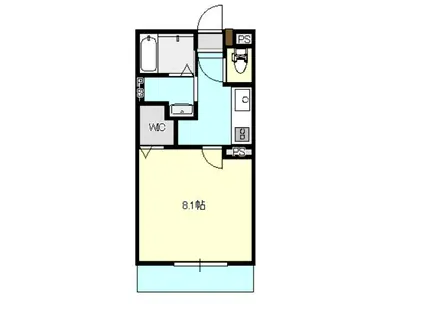 シャン・ド・フルール(1K/1階)の間取り写真