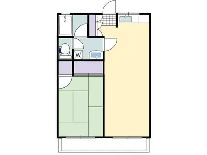 キャロルハウス(1LDK/2階)の間取り写真