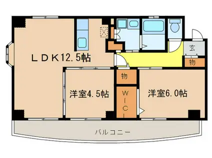 ツインカムウエスト(2LDK/2階)の間取り写真