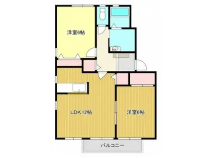 フォブール緑丘 B(2LDK/2階)の間取り写真