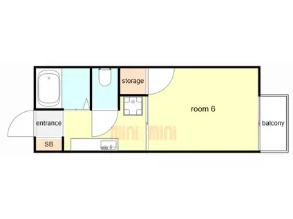 山太ハイツA(1K/2階)の間取り写真