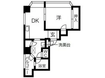 湊川パークハイツ(1DK/2階)の間取り写真