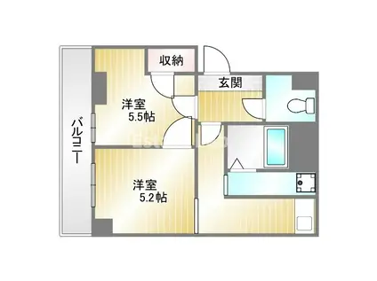 リーガルハウス板宿(2K/4階)の間取り写真