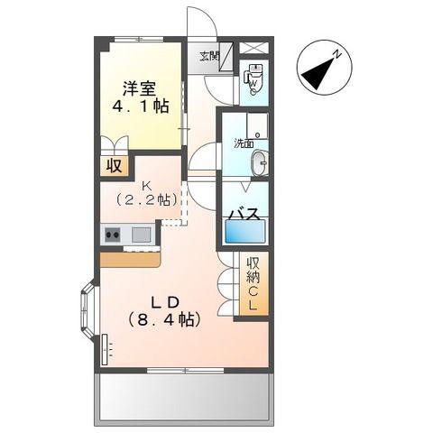 クレシア(1LDK/2階)の間取り写真