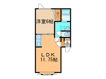 ホープ24I.II(1LDK/2階)の間取り写真