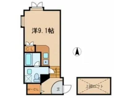 CHAT LAPIN 南麻布 シャ・ラパン南麻布(ワンルーム/2階)の間取り写真