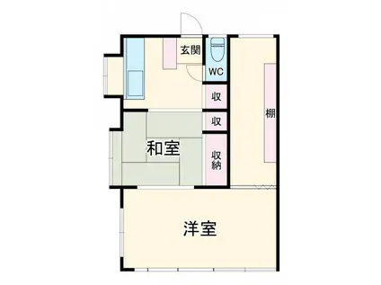 第二ヤマリハイツ(2K/1階)の間取り写真