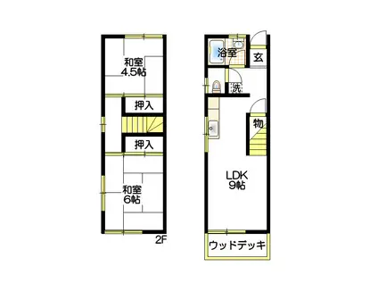 レジデンス王塚(2LDK/1階)の間取り写真