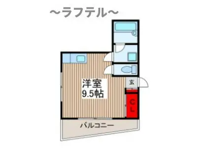 テラス風の音(ワンルーム/3階)の間取り写真