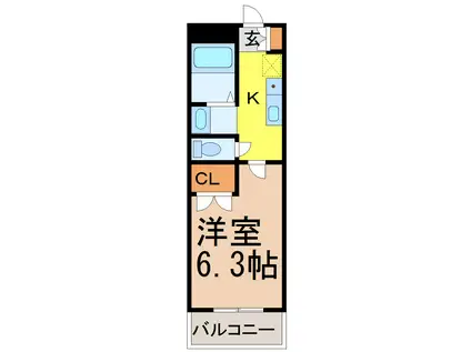 フォンビラージュ(1K/2階)の間取り写真