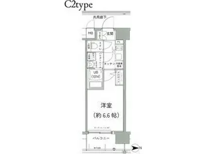 エスリード京橋アミュゼ(1K/7階)の間取り写真