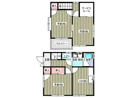 ハイツさらがい(3SDK/1階)の間取り写真