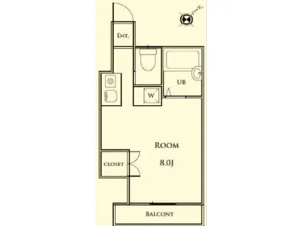 エバグリーン浜田山(ワンルーム/2階)の間取り写真